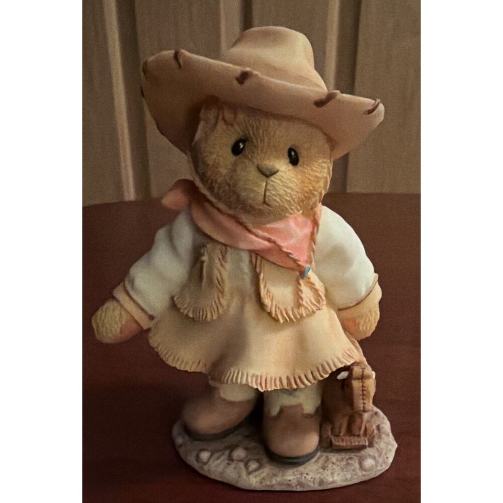 Cherished Teddies Cowgirl SIERRA w/Cow Toy MY PARTNER Figurine 466271. GUC. Read